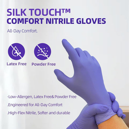 Nitrile Exam Gloves, Medical Ice Blue Gloves Disposable Latex Free Powder-Free for Exam, Food Prep Cleaning, Large Case of 1000, L