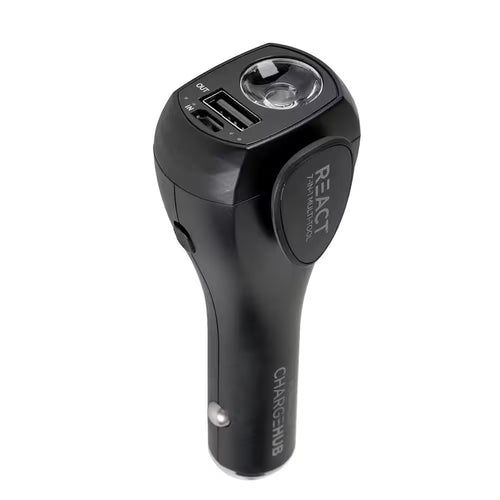 7-In-1 Vehicle Emergency Multi-Tool with Car Charger, Power Bank, Window Breaker, Seat Belt Cutter, and Flashlight