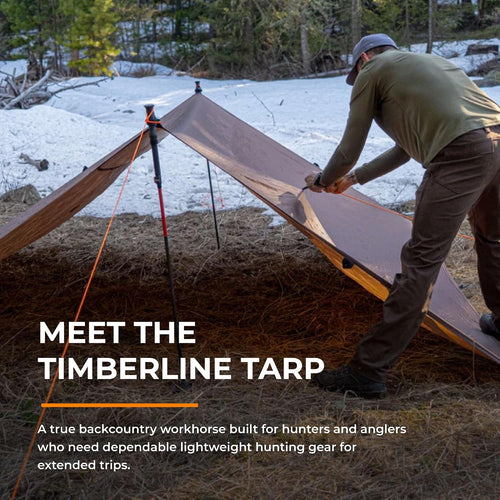 Timberline Desert Tan Tarp: Waterproof Camping Tarp for Hunting, Glassing, Hammock Rain Fly, Ultralight Backpacking Gear Sun Shelter & Heavy Duty Outdoor Protection