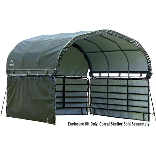 12 Ft. D X 12 Ft. W Enclosure Kit for Corral Shelter in Green with Uv-Treated, Heat-Sealed Panels