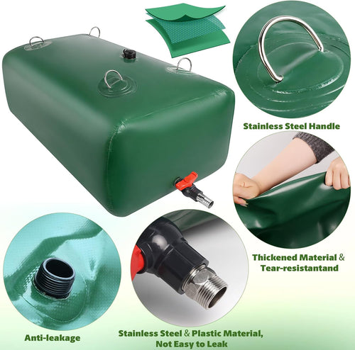 400 L/105.7 Gallon Water Storage Bladder, Foldable Portable Water Bladder Tank, Large Capacity Water Container, Water Bag for RV, Truck, Camping, Emergency & Outdoor Use