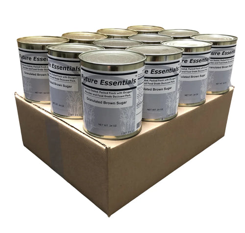 Long Shelf Life Emergency Food Canned Granulated Brown Sugar- 12 Cans