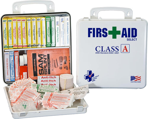 Mfg Class a 21 plus - 146Pc Usa-Made ANSI & OSHA Compliant First Aid Kit - Emergency Medical Supplies for Minor Injuries - First Aid Kits for Businesses, Homes, & More | PrepWiseGear