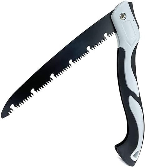 Folding Saw, 9.8 Inch Carbon Steel Blade, Manual Pruning Saw for Camping, Gardening, Survival, 21 Inch Total Length