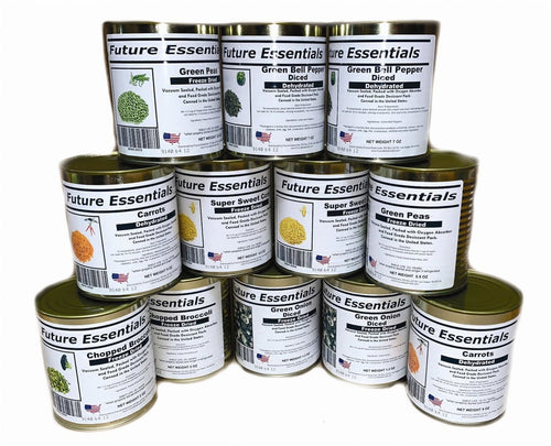 Freeze Dried Long Shelf Storage Emergency Food Vegetable Variety - 12 Cans