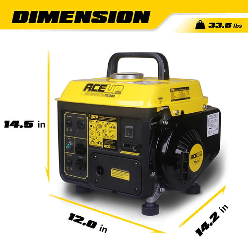 1200W Gas Generator, Small Lightweight Generator for Home Use, EPA Compliant