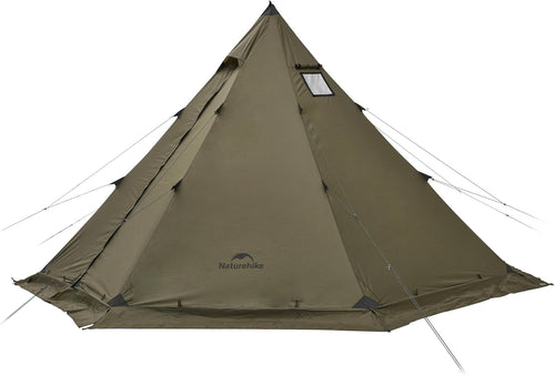 Ranch Fire Teepee Tent, Cold Weather Winter Hot Tent with Stove Jack, 4-6 Person Waterproof Windproof 4 Season Tents for Camping