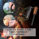 Fire Starter for Campfires, Flint and Steel Fire Starter Kit, Ferro Rod Survival Kit, Fast Fire Stick with Survival Whistle, Regular Size