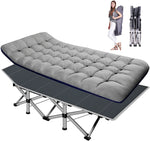 Set of 2 Folding Camping Cot, Sleeping Cot Bed, Tent Cot with Mattress, Carry Bag, Extra Wide Sturdy, Heavy Duty Holds up to 880 Lbs, Lightweight, Comfortable for Outdoor&Indoor