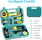 Car Emergency Roadside Tool Kit,Road Side Safety Assistance Kit for Women Men Adult,Auto Truck Vehicle Emergency Bag with Shovel Jumper Cable First Aid Kit