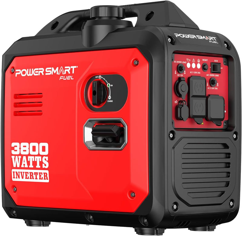 3800-Watt Portable Inverter Generator Gas Powered, Quiet for Camping