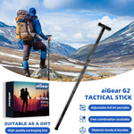 G2 Tactical Hiking Stick, Heavy-Duty 6-8 Section Adjustable Walking Staff for Men Women, Aerospace Aluminum Trekking Poles with Multi-Tool for Camping Wading Self Defense Overlanding