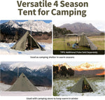 Ranch Fire Teepee Tent, Cold Weather Winter Hot Tent with Stove Jack, 4-6 Person Waterproof Windproof 4 Season Tents for Camping