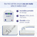 Mfg Class a 21 plus - 146Pc Usa-Made ANSI & OSHA Compliant First Aid Kit - Emergency Medical Supplies for Minor Injuries - First Aid Kits for Businesses, Homes, & More