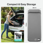 Self-Inflating Sleeping Pad for Camping, 3" Ultra-Thick Outdoor Camping Mat with Pillow & 9.5 R-Value, Insulated All-Season Foam Camping Mattress for Camping Travel Tent Car