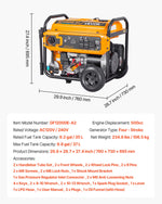 VEVOR Portable Generator Gas 13500W LPG 12000W Natural Gas 11000W Peak Watt