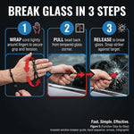 EDC Survival Bracelet, Car Window Breaker Wrist Strap Escape Tool, Vehicle Emergency Rescue Wristbands, Rapid Escape Emergency Tempered Glass Breaker