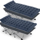 Set of 2 Folding Camping Cot, Sleeping Cot Bed, Tent Cot with Mattress, Carry Bag, Extra Wide Sturdy, Heavy Duty Holds up to 880 Lbs, Lightweight, Comfortable for Outdoor&Indoor