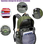 35L Hiking Backpack Water Resistant Outdoor Sports Travel Daypack Lightweight with Rain Cover for Women Men (Army Green)
