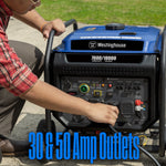 10,000 Peak Watt Portable Inverter Generator, Gas Powered, Remote Start with CO Sensor