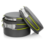 Camping Cookware Set Camping Gear Campfire Utensils Non-Stick Cooking Equipment Lightweight Stackable Pot Pan Bowls with Storage Bag for Outdoor Hiking