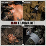 IFAK Trauma Kit 18Pcs, Tactical First Aid Kit with Venom Extractor & Emergency Blanket, Trauma Kit Combat Pack for Trauma Wound Care, Gunshot, Outdoor, Hiking, Car & Camping
