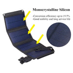 30W Solar Charger Outdoor Foldable Solar Panels 5V USB Portable Solar Smartphone Battery Charger Waterproof Solar Panel Phone Chargers for Camera Flashlight Camping Hiking Backpacking