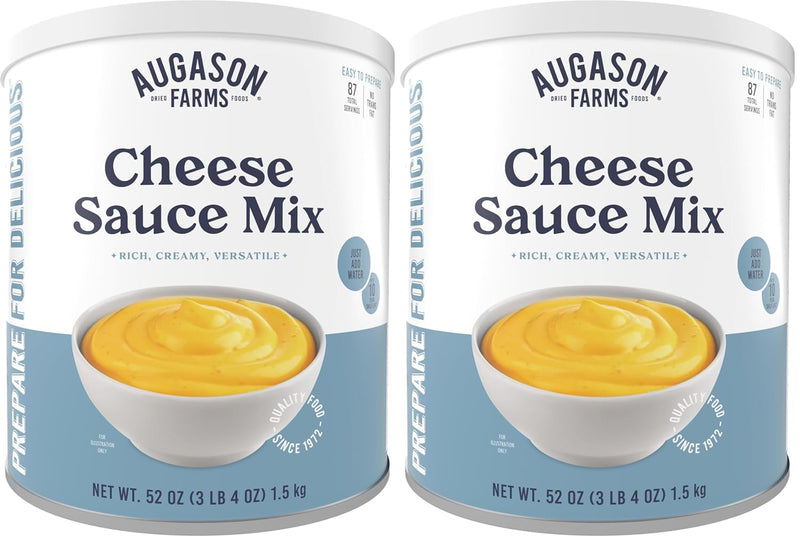 Cheese Sauce Mix Can Emergency Food Supply, 87 Servings, 10 Year Shelf Life - Shelf Stable Cheddar Cheese Powder Canned Food (Pack of 2)