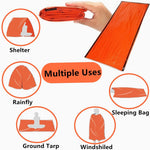 2 Pack Emergency Sleeping Bag, Mylar Emergency Blanket, Waterproof Lightweight Survival Shelter Blanket, Portable Survival Thermal Bivy Sack for Outdoor Camping Hiking Adventure