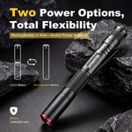 Rechargeable Pen Light, Dual Power Flashlight with USB-C Charging or AAA Backup, Pocket Pen Light for Inspection, Work & Everyday Use