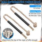 Ferro Rod Fire Starter Kit – 5" Flint and Steel with Two Waxed Tinder Cord & Paracord for Camping, Hiking, Outdoor Survival, Emergency Preparedness