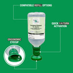 Sterile Saline Eyewash Solution 2-Pack - 500 Ml (16.9 Fl Oz) Bottles + Ergonomic Cup - Emergency Eye Station Refill for Flushing & Irrigating Eyes, 8.5" H, 3" W, 3" L, by Plum