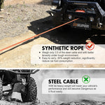 1/4''X 50Ft 10000Lbs Synthetic Winch Rope Winch Rope Cable for Winches SUV ATV UTV Vehicle Boat Car (Orange)