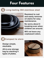 CAMPINGMOON Camping Tableware Set Stainless Steel Camping Plates Bowl Stackable Outdoor Dinnerware Canvas Carry Case Camping Hiking Picnic