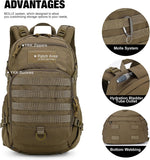 25L Tactical Backpack + Molle Tactical Utility Pouch