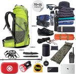 75L Hiking Backpack with Rain Cover Waterproof Camping Backpack Shoes Warehouse for Men Women, Frameless
