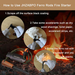Fire Starter for Campfires, Flint and Steel Fire Starter Kit, Ferro Rod Survival Kit, Fast Fire Stick with Survival Whistle, Regular Size