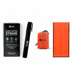 Survival Bundle – Pure Water Straw with Emergency Mylar Sleeping Bag – Ultralight, Portable Gear for Camping, Hiking & Emergency Preparedness