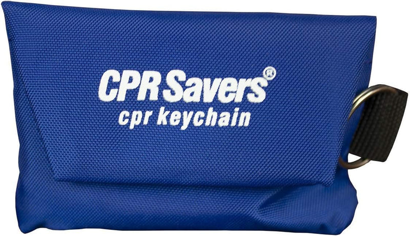 & First Aid Supply CPR Face Shield Mask Keychain Kit with Gloves for CPR Training and Rescue (1, Blue)