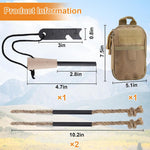 Fire Starter Survival Tool, Fire Starter Kit Includes Magnesium Rod, Steel Striker, 2 Pcs Wick Hemp Rope and Multifunctional Outdoor Bag, Fire Starters for Campfires Hiking Survival Training Gift