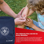 First My Family All-In-One 4 Person, 72 Hour Emergency Survival Kit for Fires, Earthquakes, Hurricanes, Floods, Tsunami and Other Disasters - Premium Black Backpack