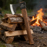 16.5" Camping Hatchet Axe, with Beech Wood Handle and 1065 High Carbon Steel Blade for Wood Cutting Outdoor Use