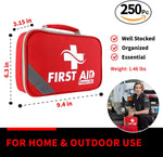 Survival First Aid Kit for Home/Business, Camping Survival Kits | Mini Travel First Aid Kit | Camping Equipment | Small Kits for Car | Outdoor Emergency Survivals Pack - 250Pcs
