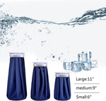 Ice Cold Pack Reusable Ice Bags Hot Water Bag for Injuries, Hot & Cold Therapy and Pain Relief with Elastic Breathable Support Wrap, 4-Pack, 3 Sizes (6"/9"/11"), (For Hot Therapy Is 50-60℃)