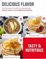 Emergency Food Supply - 120 Servings Breakfast Bucket, Freeze Dried & Dehydrated Meals, Survival Food Kit for Backpacking, Camping Essentials & Prepping Supplies, up to 25 Year Shelf Life
