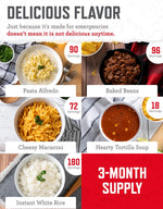 3 Month Emergency Food Supply - 894 Servings, 6 Buckets, Freeze Dried Protein Meals, Disaster Survival Food Storage Kit, Ready to Eat, Camping Essentials, up to 25 Year Shelf Life
