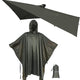 Hooded Rain Poncho, Silnylon Rain Coat Versatile Survival Shelter Waterproof Breathable Lightweight Poncho