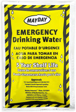 Mayday Pouch Water, Coast Guard Emergency Water, 5-Year Shelf Life, Disaster Preparedness Supplies For, Earthquake, Fire, Flood, Leak-Proof Pouches, 4.225 Oz/125Ml 50 Pack