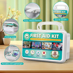 120 Pieces Hardcase First Aid Kit - First Aid Box Includes Instant Cold Pack, Emergency Blanket for Travel, Home, Office, Vehicle, Camping, Workplace & Outdoor