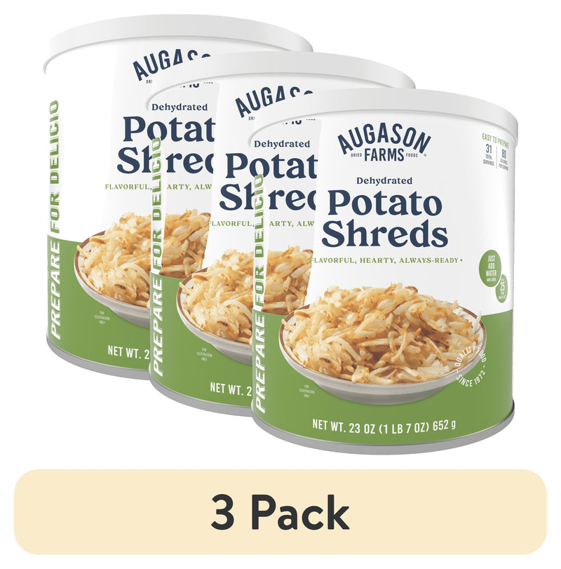 Dehydrated Potato Shreds Can, 31 Servings, Gluten Free Survival Food with 25 Year Shelf Life - Freeze Dried Emergency Food Supply for Camping, Prep & Everyday Meals